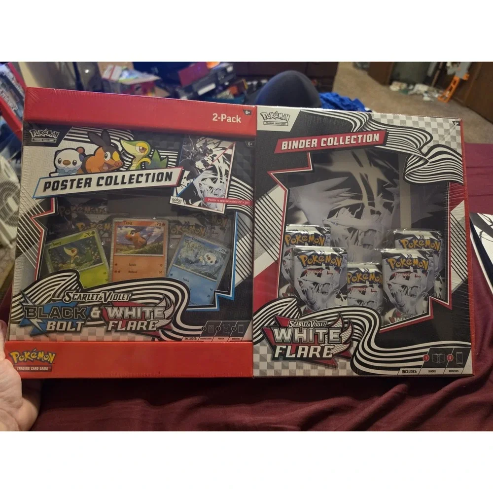 Pokemon Black Bolt and White Flare Binder + Poster Collection Sam's Club Bundles